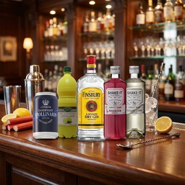 RHUBARB COLLINS - Cocktail-Set Barlifepakke15 by Barlife color Svart