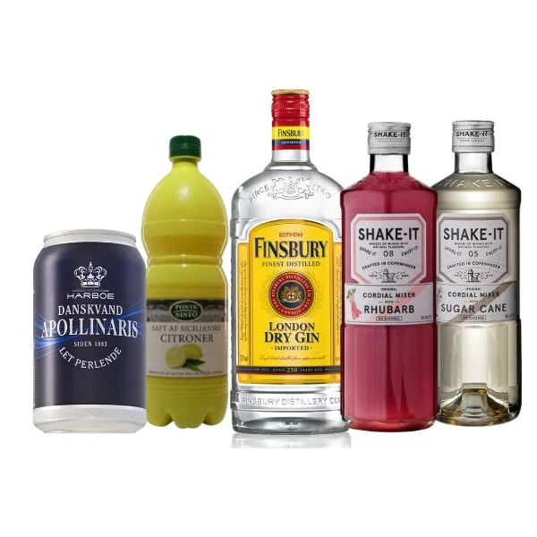 RHUBARB COLLINS - Cocktail-Set Barlifepakke15 by Barlife color Svart