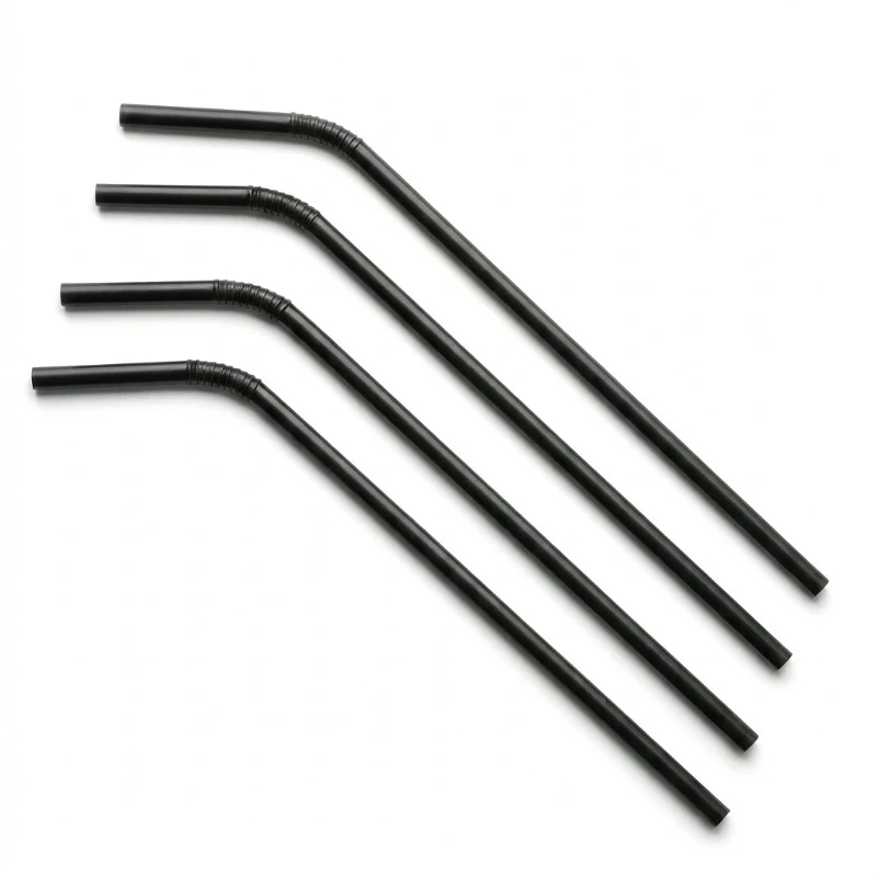 Trinkhalme mit Knick, schwarz, 6 x 245 mm / 500 Stück 124591 by Multiline color Svart