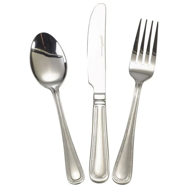 Suppenlöffel mit Perlmuster aus Edelstahl SS-BD by Genware color Svart