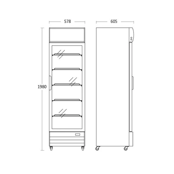 Display-Kühlschrank - SD 417 BE - Scandomestic 2631111000SD417BE by Scandomestic color Svart