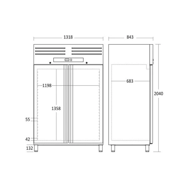 Gewerbe-Kühl-/Gefrierschrank - GUR1400X - Scandomestic 63318510000GUR1400X by Scandomestic color Svart