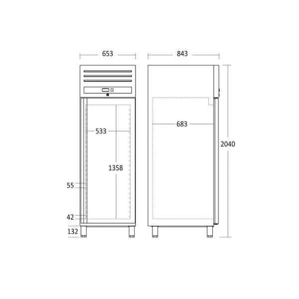 Gastro-Lagerkühlschrank – GUR700X – Scandomestic 63318510000GUR700X by Scandomestic color Svart