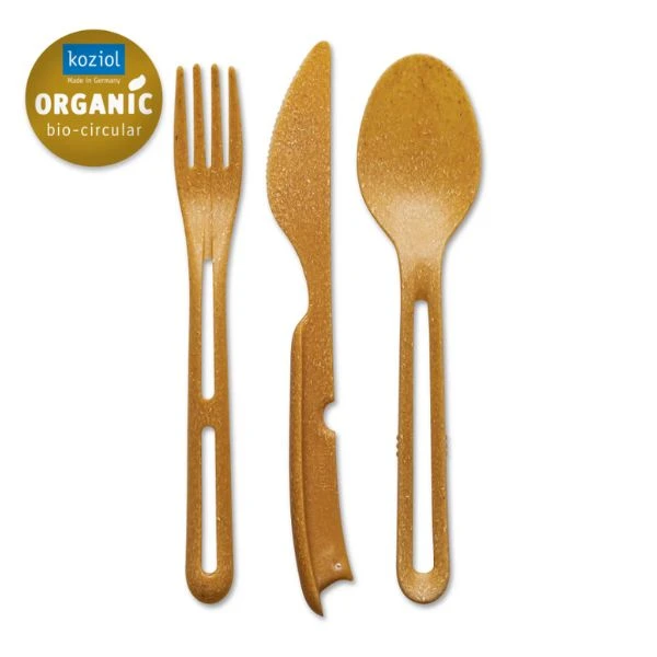 Klikk Besteck (Messer, Gabel und Esslöffel) - Wood 8003702 by Koziol color Svart
