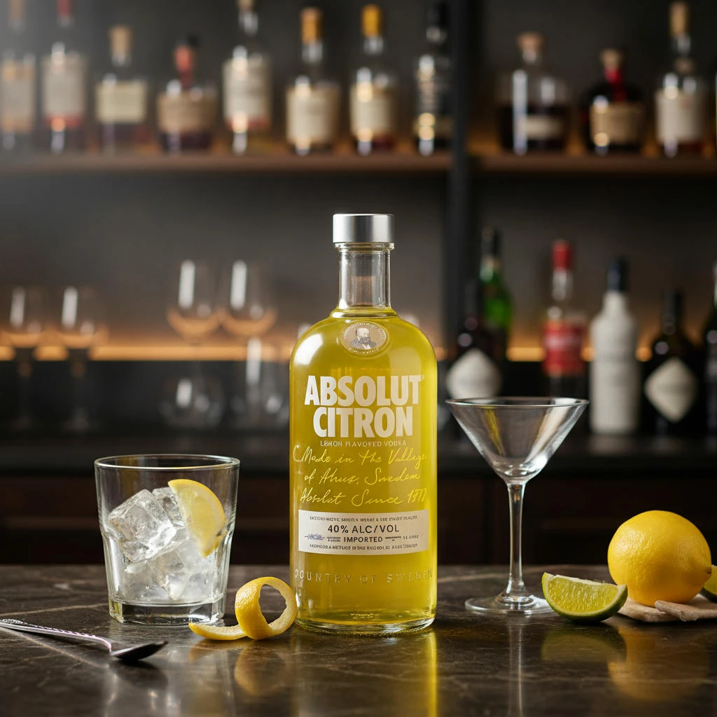 Absolut Vodka Citron 70 cl 52055 by ABSOLUT color Svart
