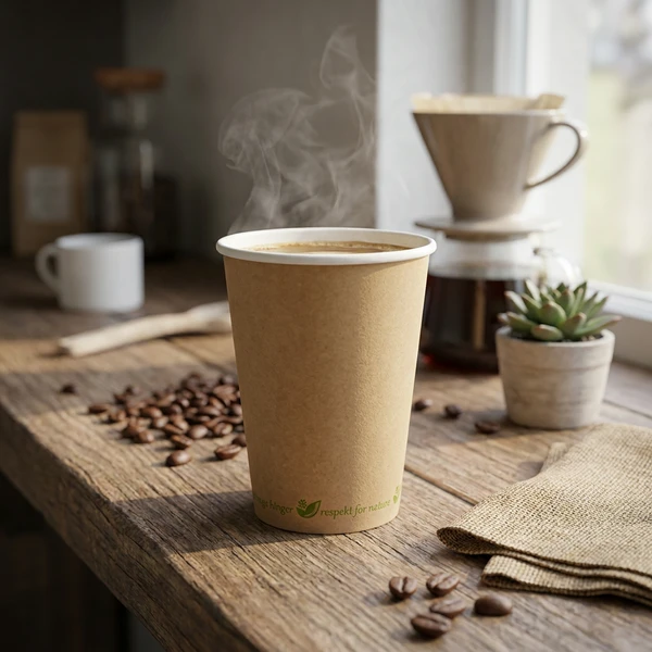 Kaffeebecher 30 cl Ø90 mm Biologisch abbaubar Braun ML112301-1 by Multiline color Svart
