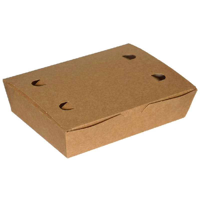 Imbissbox Groß 200x140x50 mm Braun/Weiß 100 Stk. ML126201 by Multiline color Svart
