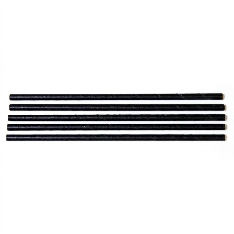 Papier-Trinkhalme Ø5x125 mm ungeknickt Papier schwarz ML124583 by Multiline color Svart