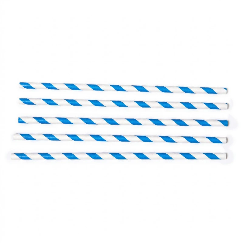 Papier-Trinkhalme Ø6x200 mm gerade biologisch abbaubar blau gestreift ML124584 by Multiline color Svart