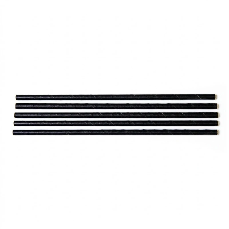 Papier-Trinkhalme Ø6x200 mm ohne Knick biologisch abbaubar Schwarz ML124585 by Multiline color Svart