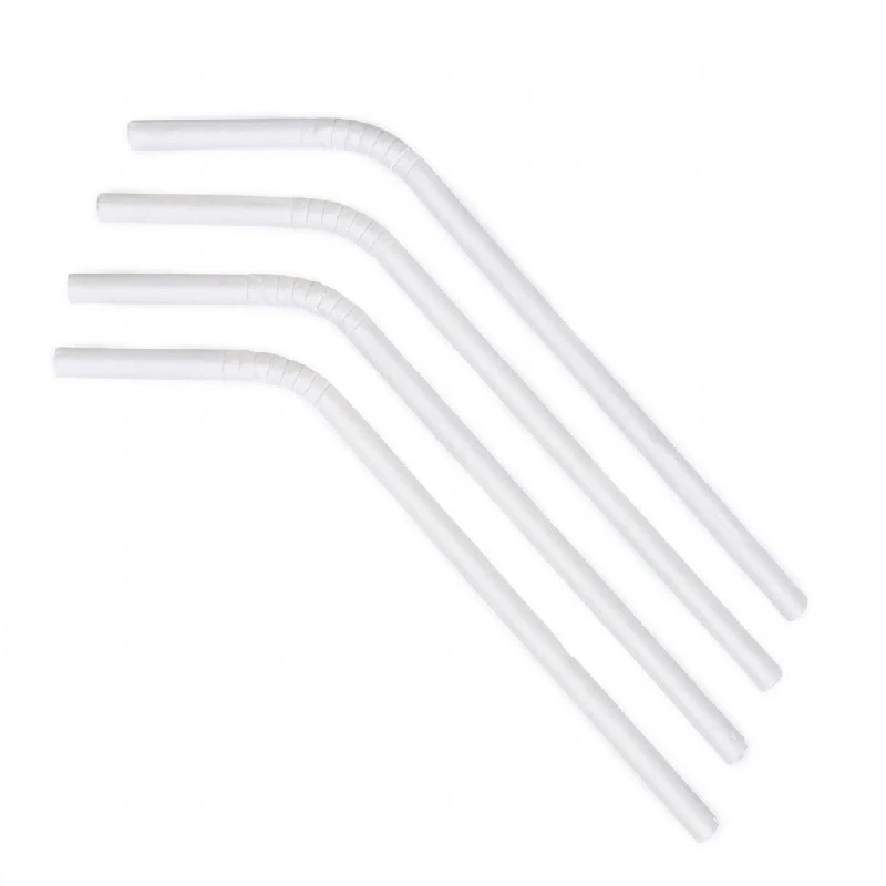 Papierstrohhalme Ø6x240 mm mit Knick Biologisch Abbaubar Weiß ML124587 by BF10 color Svart