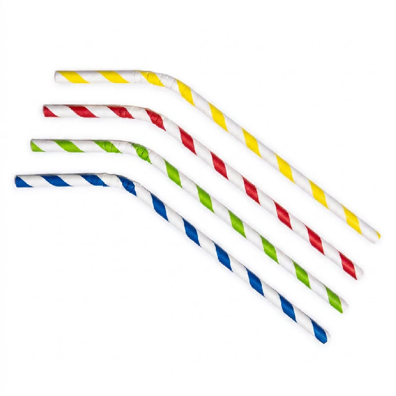 Papier-Trinkhalme Ø6x245 mm mit Knick biologisch abbaubar 500 Stk. ML124590 by Multiline color Svart