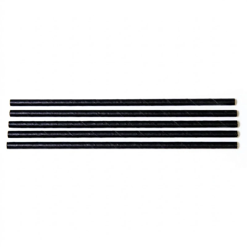 Trinkhalme Ø7x150 mm gerade biologisch abbaubar Papier Schwarz 250 ML124592 by Multiline color Svart