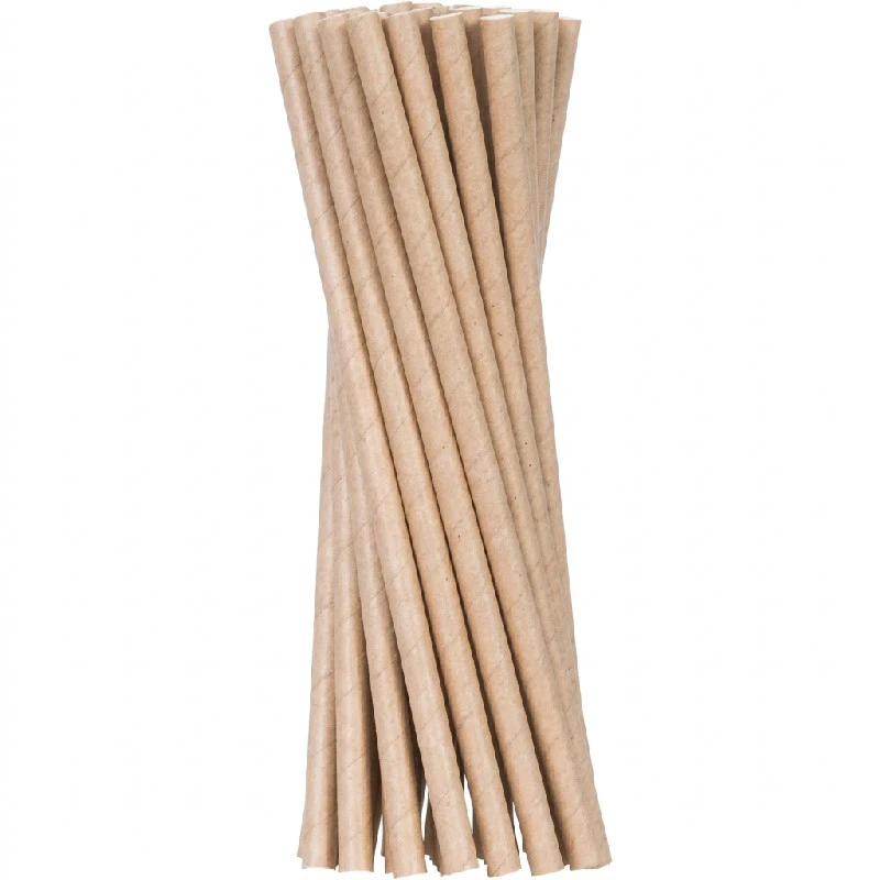 Papier-Trinkhalme Ø6x200 mm ohne Knick biologisch abbaubar braun 500 ML125181 by Multiline color Svart