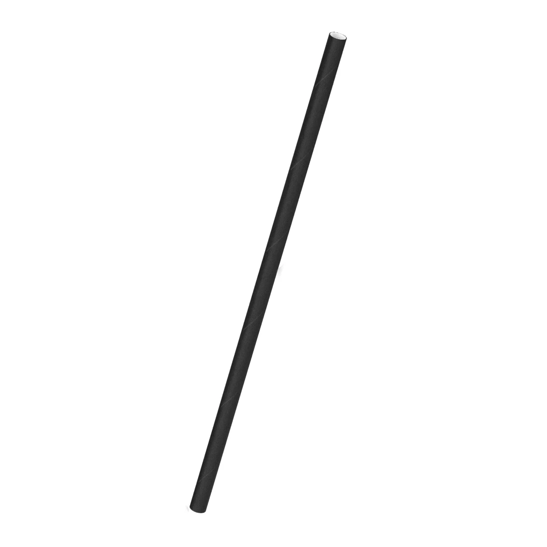 Papierstrohhalme, Ø8x240mm 4-lagig Papier Gerade Schwarz 500 Stk. GS10115 by GS Supply color Svart