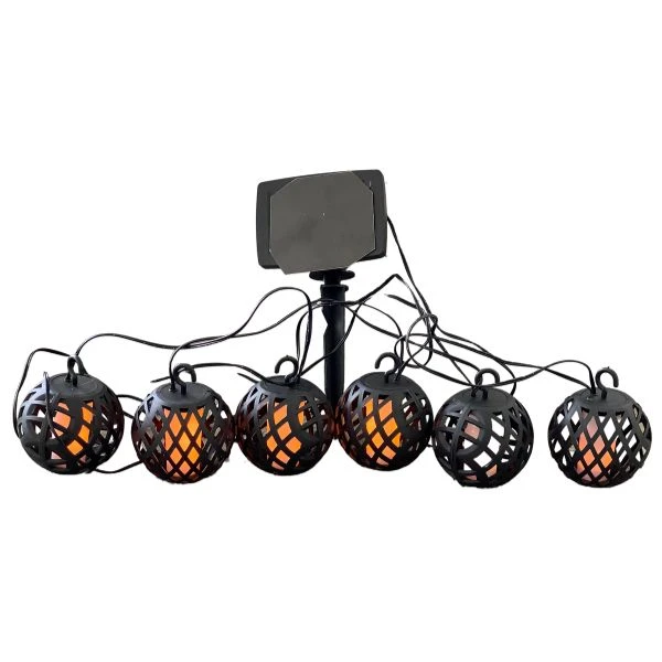 LED-Lichterkette mit 6 Wachskugeln 3-22120  color Svart