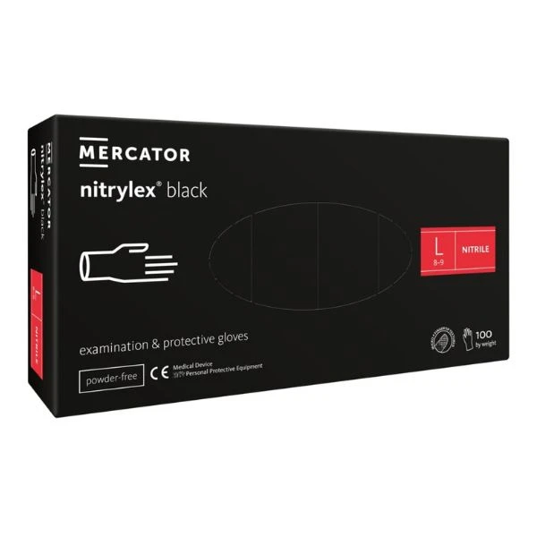 Nitrilhandschuhe Protect L, puderfrei, schwarz – 100 Stk. GS10213 by GS Supply color Svart