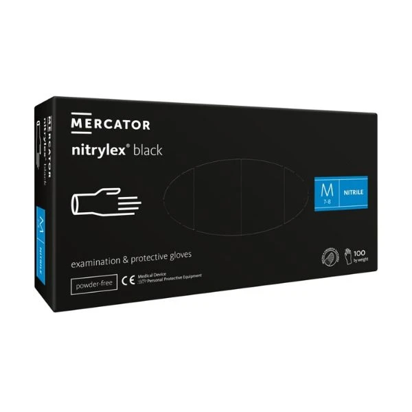 Nitrilhandschuhe Protect, M, Nitril, Puderfrei, 100 Stk. GS10212 by GS Supply color Svart