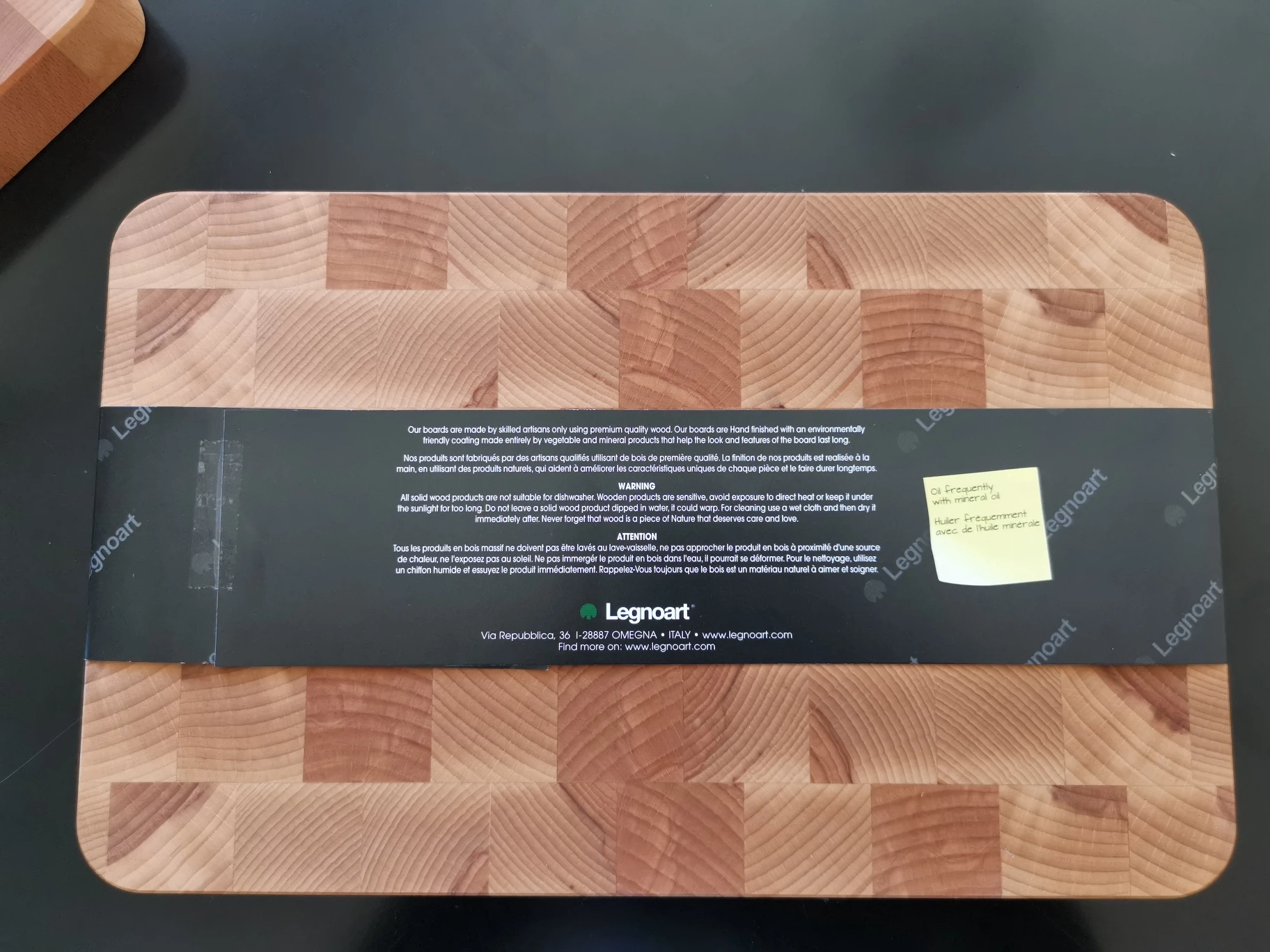 Legnoart Schneidebrett Buchenholz 40x25x3,8 cm LEBBML by Legnoart color Svart