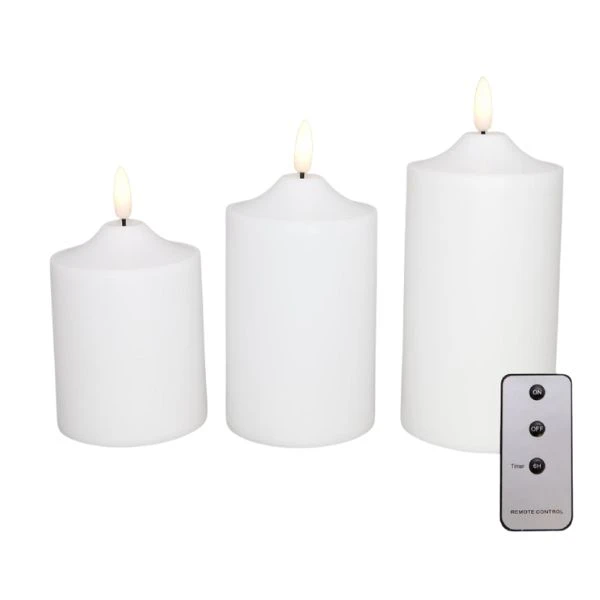 LED-Kerzen aus Kunststoff für außen, 3er-Set 3-23020  color Svart