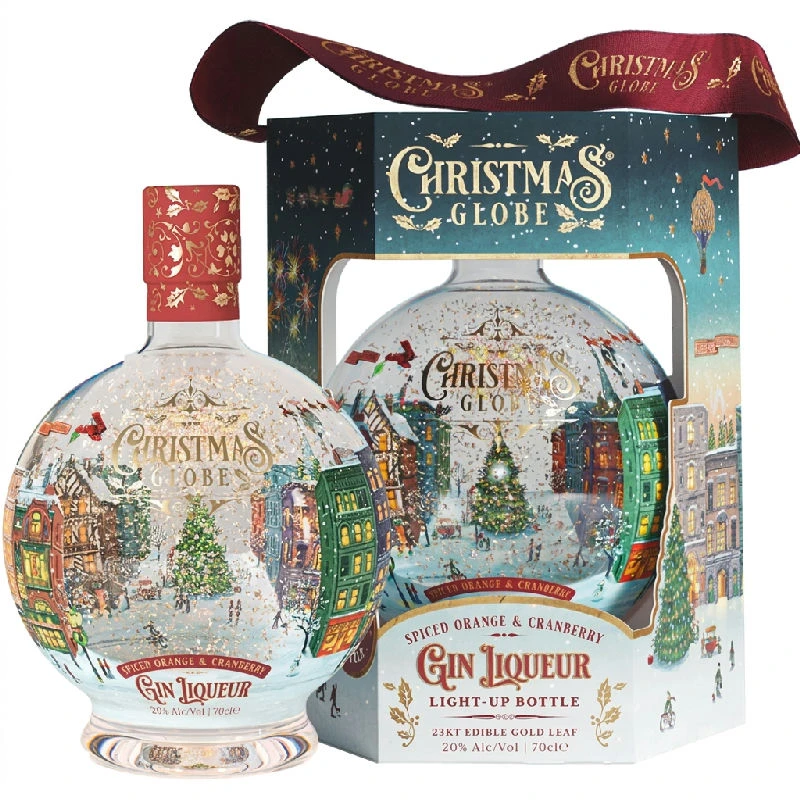 Christmas Globe Gin Likör - Orange and Cranberry 70 cl 51616 by Barlife color Svart