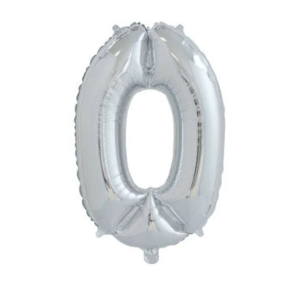 Zahlenballon "0" – Silber, 65 cm 4201510  color Svart