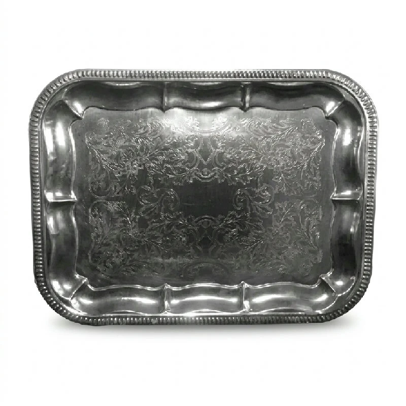 Verchromte Servierplatte 41x31 cm 2034175 by HAAHR & CO color Silver