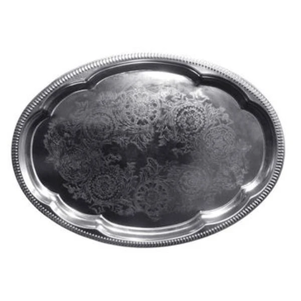 Ovale Servierplatte verchromt 45x34 cm 2034180 by HAAHR & CO color Silver