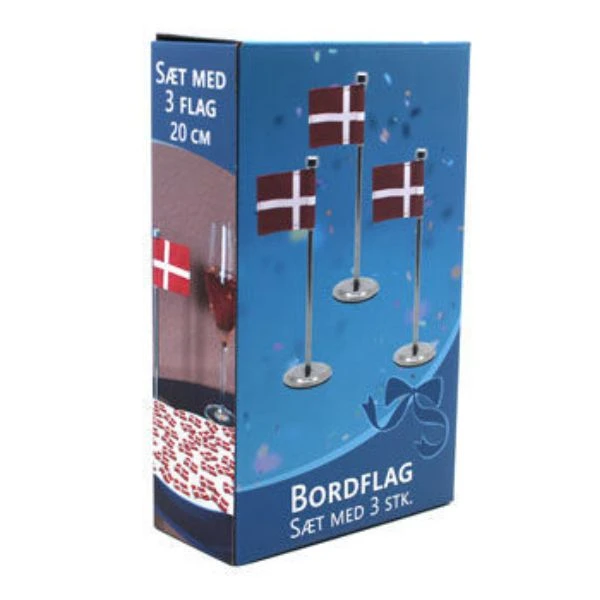 Dannebrog Tischflaggen 3 Stk. 20 cm 4200094 by HAAHR & CO color Svart