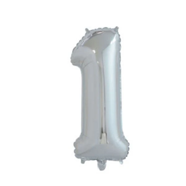 Zahlenballon Zahl 1 65 cm - Silber 4201511  color Svart