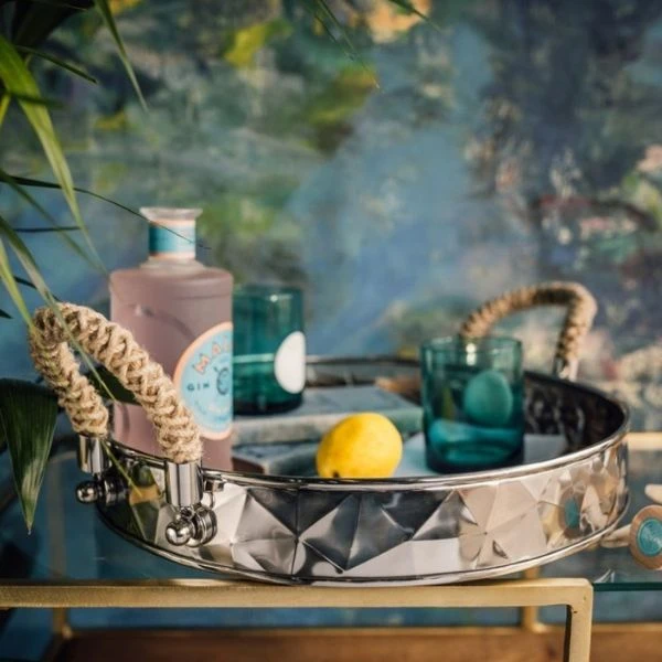 Geo Tray Serviertablett mit Griffen Nickel GM-TR by Culinary Concepts color Nickel