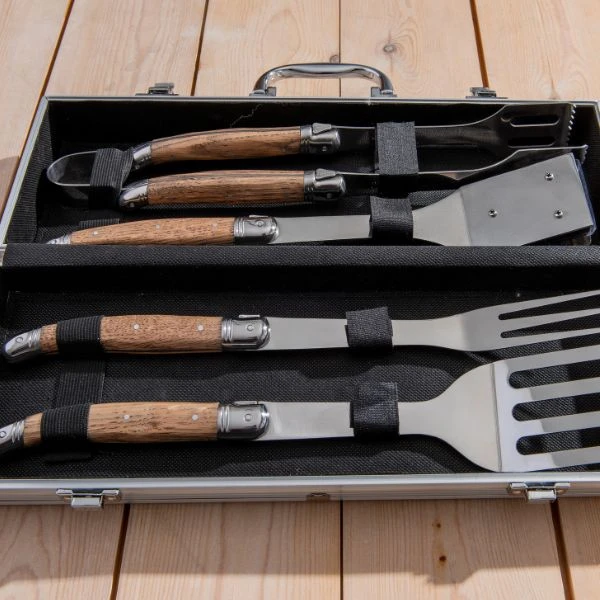 Laguiole By Haws BBQ-Grillbesteck-Set 4-teilig 30-LG0119OAK by Laguiole By Hâws color Svart
