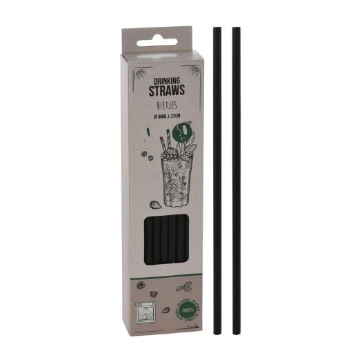 Wiederverwendbare Trinkhalme aus Kunststoff Schwarz – 50 Stk. 4200080 by Koop color Svart