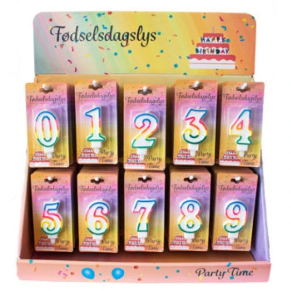 Geburtstagskerze Zahl 9 – Regenbogen-Zahlenkerze, 8,5 cm 4201535-9 by BLoklys color Svart