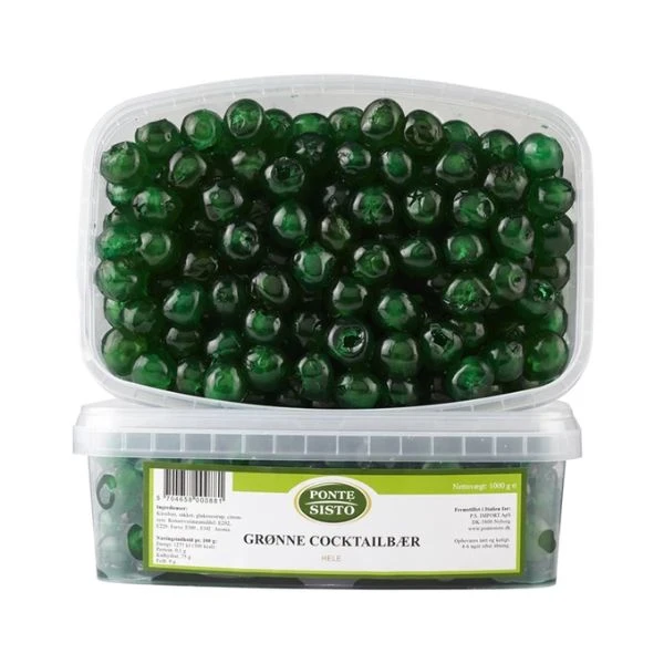Ponte Sisto Grüne Ganze Cocktailkirschen PET 1 kg 18966 by Ponte Sisto color Svart