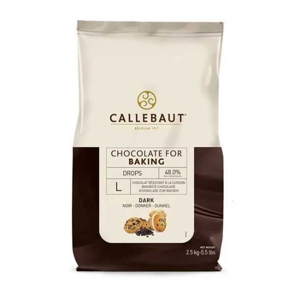 Dunkle backfeste Schokodrops, Größe L Barry Callebaut 2,5 kg 210745 by Barry Callebaut color Svart