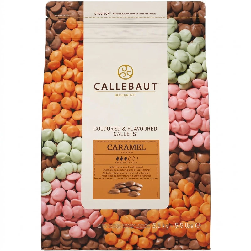 Überziehen Sie <b>Milch</b> Knöpfe mit <b>Karamell</b> Barry Callebaut 2.5KG 254022 by Barry Callebaut color Svart