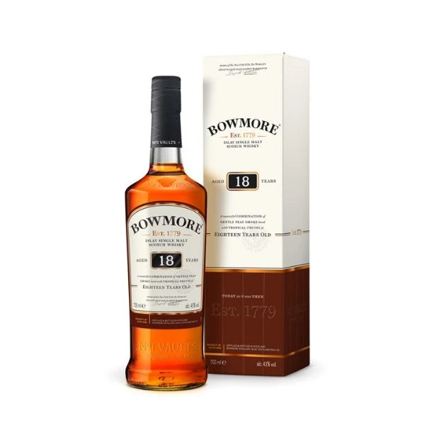 Bowmore 18 YO Islay Single Malt FL 70 11380008 by BOWMORE color Svart