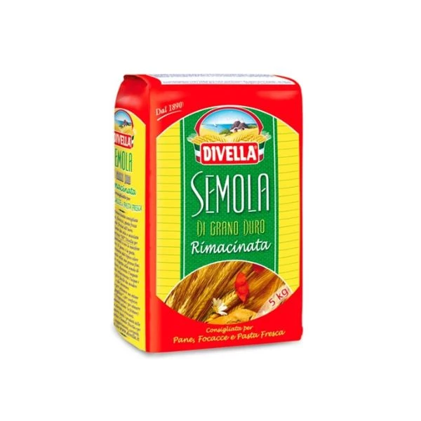 Hartweizengrieß Semola fein gemahlen 5 kg 229748 by DIVELLA color Svart