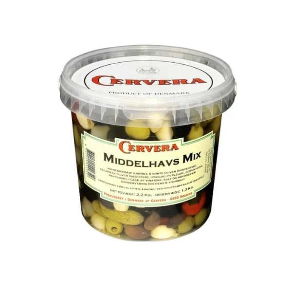 Mediterraner Olivenmix Eimer 2 kg 32884 by CERVERA color Svart