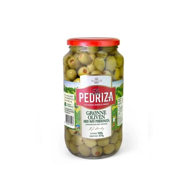 Grüne Oliven mit Pimientos GL 920 g 37924 by LA PEDRI color Svart