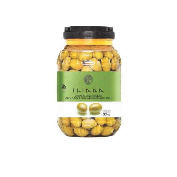 Bio Grüne Oliven mit Stein Eimer 3.1 KG 284790 by Iliada color Svart