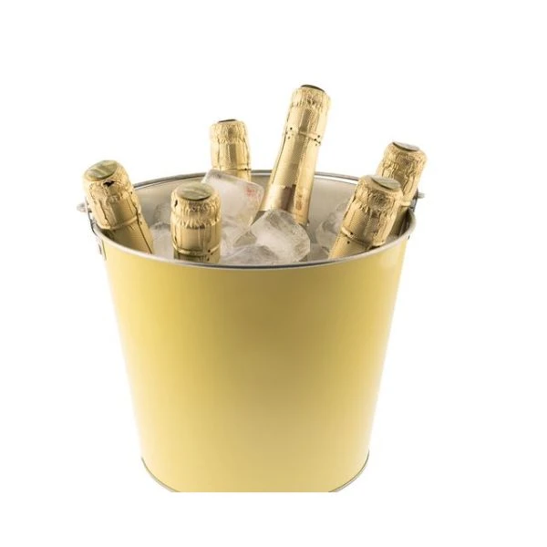 Gelber Metall-Weinkühler mit Henkel, 5 Liter 6312LC00 by koala color Svart