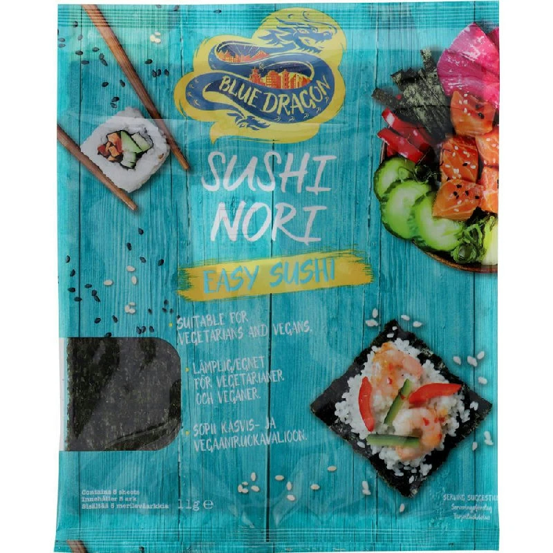 Sushi Nori Algenblätter 5 Stück 222183 by Blue Dragon color Svart