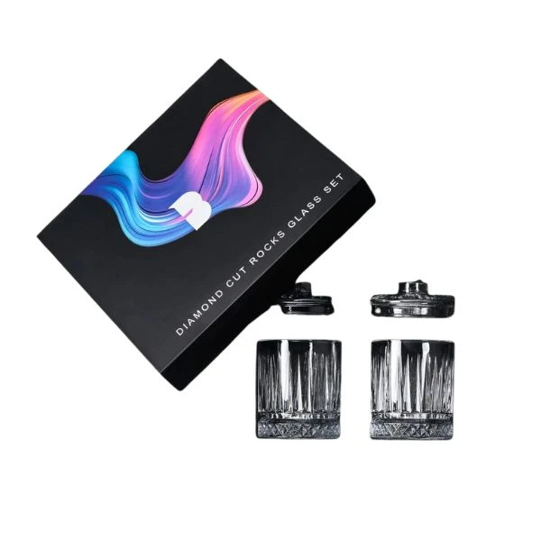 Flavour Blaster - Diamond Gläser mit Deckel, 2er-Set GLASSWARE_ROCKS&LID_DIAMOND by Flavour Blaster color Svart