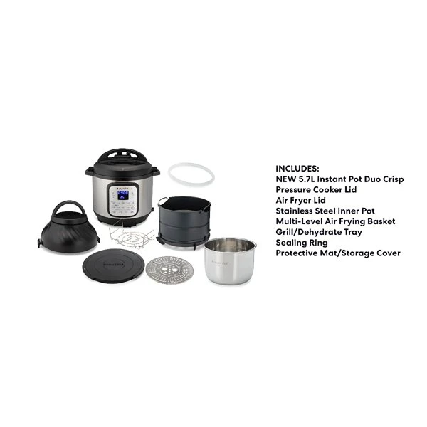 Instant Pot Pro Crisp 8 Multi-Schnellkochtopf und Heißluftfritteuse 81-140-0027-01-EU by Instant po color Svart