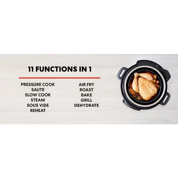 Instant Pot Pro Crisp 8 Multi-Schnellkochtopf und Heißluftfritteuse 81-140-0027-01-EU by Instant po color Svart
