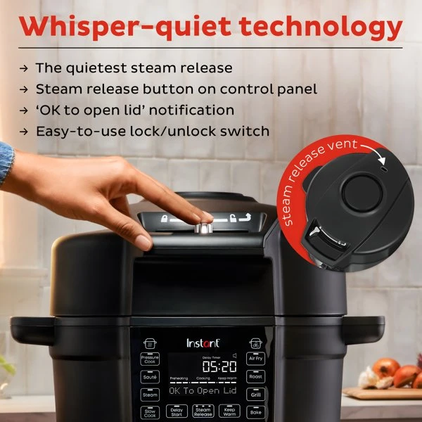 Instant Pot Duo Crisp Ultimate Deckel Airfryer 13-in-1 81-140-0059-01-EU by Instant po color Svart