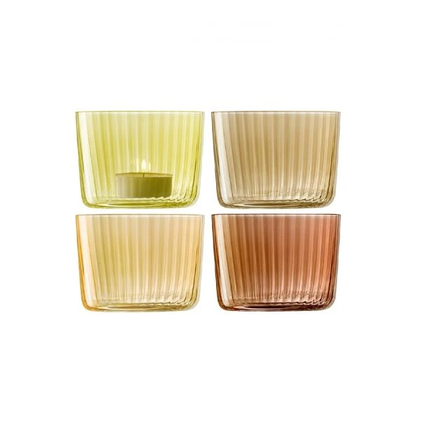 Teelichthalter Gems Bernstein 4er-Set LSA 6,10x8x8cm LGM07 by LSA INTERNATIONAL color Svart