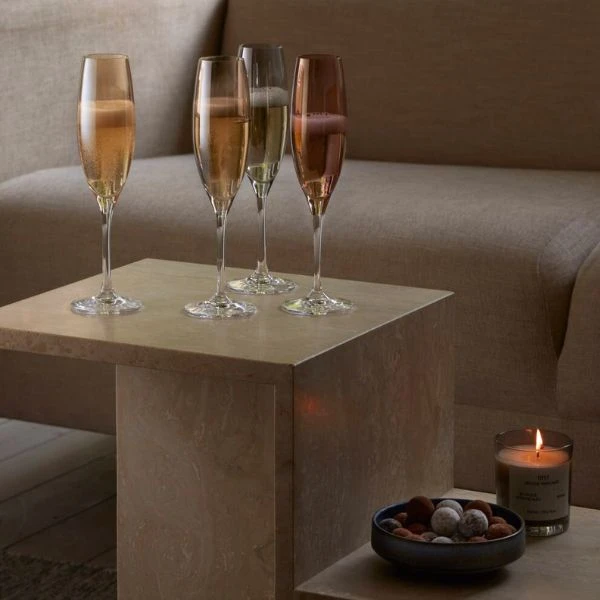 LSA Metallics Champagnergläser gepunktet 225 ml 4er-Set LPZ10 by LSA INTERNATIONAL color Svart